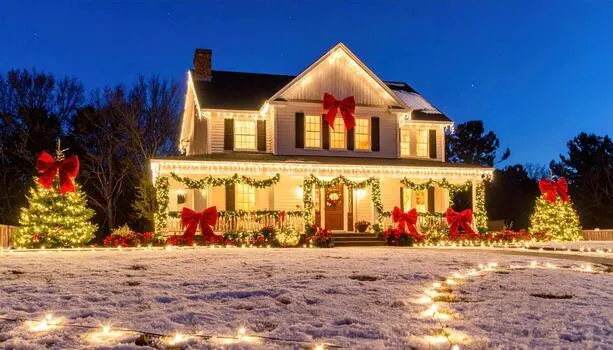 Home after professional Christmas light installation